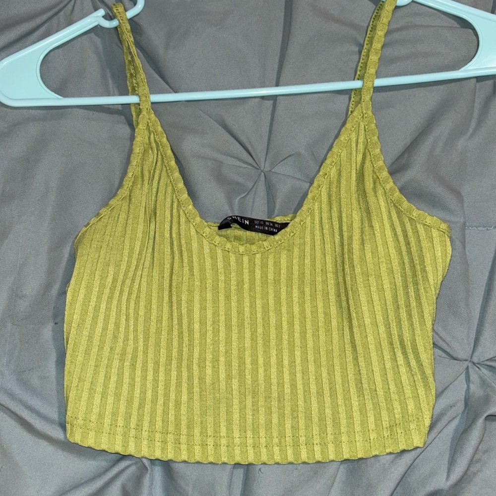 Green crop top from Shein, XS